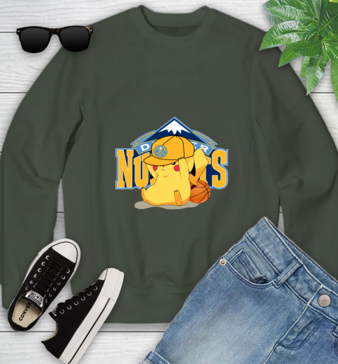 NBA Pikachu Basketball Sports Denver Nuggets Youth Sweatshirt 10