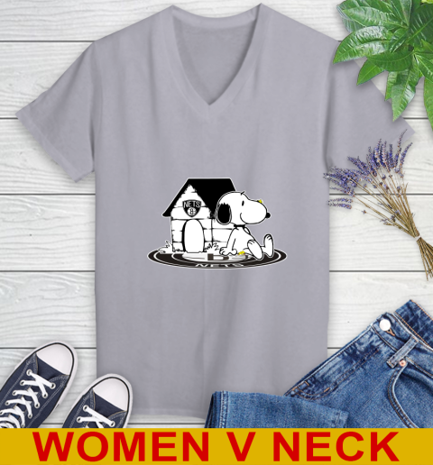 NBA Basketball Brooklyn Nets Snoopy The Peanuts Movie Shirt Women's V-Neck T-Shirt 5