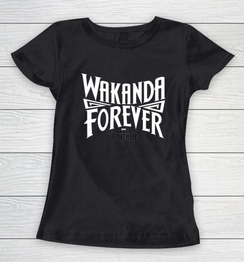 Marvel Black Panther Wakanda Forever Inward Text Women's T-Shirt