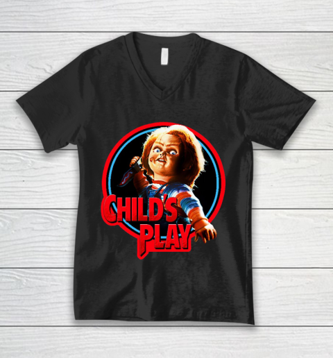 Chucky Tshirt Child's Play Horror V-Neck T-Shirt