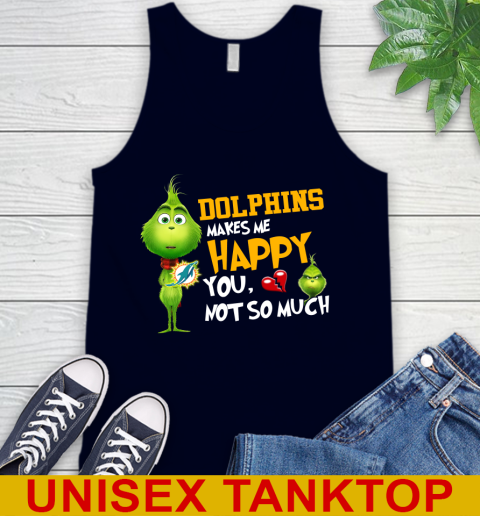 NFL Miami Dolphins Makes Me Happy You Not So Much Grinch Football Sports Tank Top 2