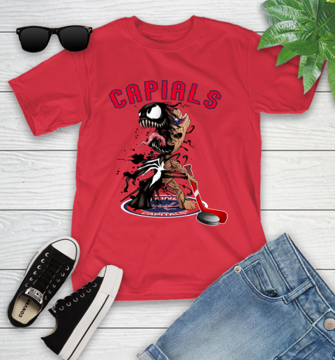 NHL Washington Capitals Hockey Venom Groot Guardians Of The Galaxy Youth T-Shirt 10