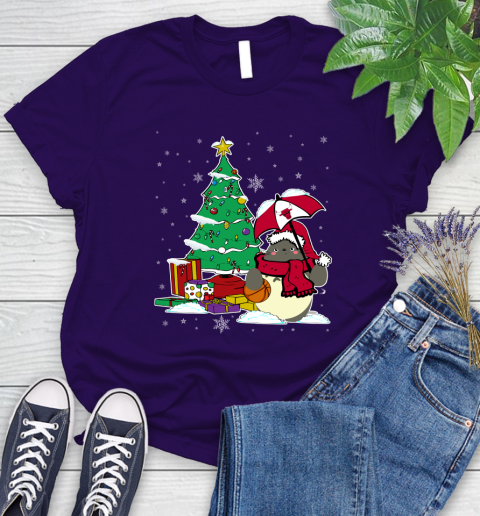 Chicago Bulls NBA Basketball Cute Tonari No Totoro Christmas Sports Women's T-Shirt 4