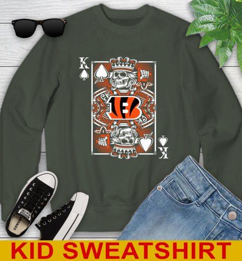 Cincinnati Bengals NFL Football The King Of Spades Death Cards Shirt Youth Sweatshirt 8