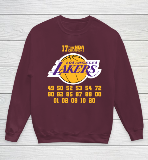Los Angeles Lakers Finals Champions 17 Time Nba Champions Youth Sweatshirt 4
