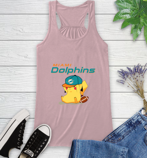 NFL Pikachu Football Sports Miami Dolphins Racerback Tank 11