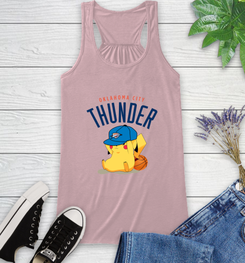 NBA Pikachu Basketball Sports Oklahoma City Thunder Racerback Tank 11