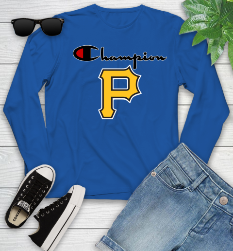 MLB Baseball Pittsburgh Pirates Champion Shirt Youth Long Sleeve 7