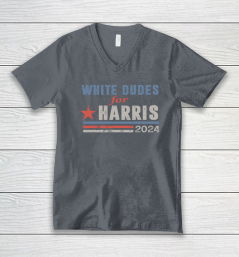 White Dudes For Kamala Harris V-Neck T-Shirt 3