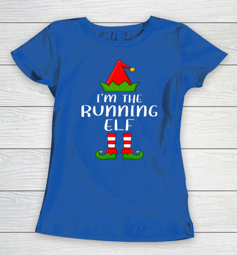 Funny Family Christmas Shirts I'm The Running Elf Christmas Women's T-Shirt 5
