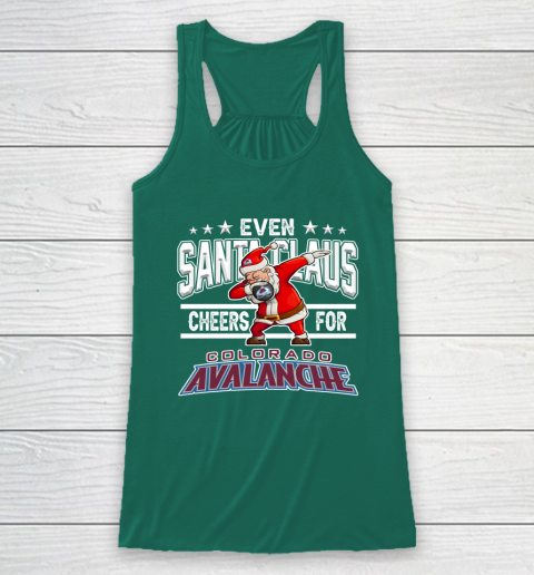 Colorado Avalanche Even Santa Claus Cheers For Christmas NHL Racerback Tank 5
