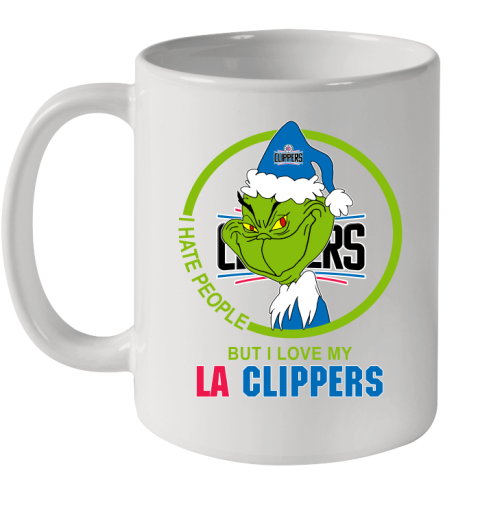 LA Clippers NBA Christmas Grinch I Hate People But I Love My Favorite Basketball Team Ceramic Mug 11oz