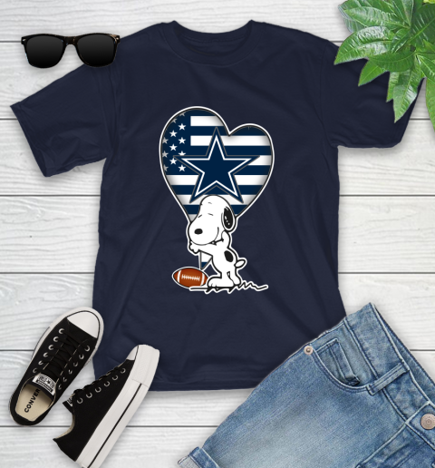 Dallas Cowboys NFL Football The Peanuts Movie Adorable Snoopy Youth T-Shirt 3
