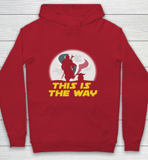 Houston Texans NFL Football Star Wars Yoda And Mandalorian This Is The Way Youth Hoodie 7