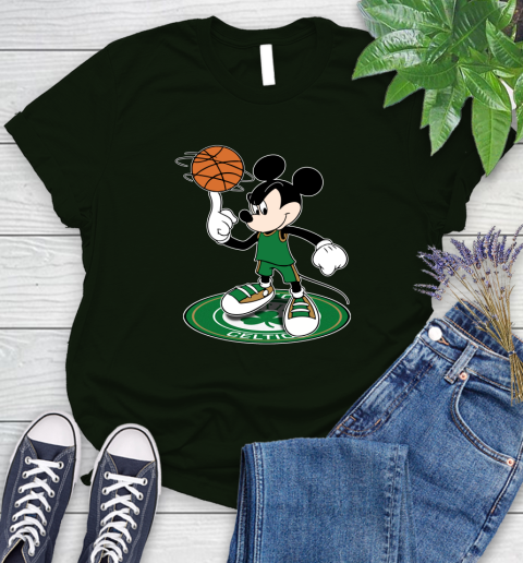 NBA Basketball Boston Celtics Cheerful Mickey Disney Shirt Women's T-Shirt 7 NBA Basketball Boston Celtics Cheerful Mickey Disney Shirt Women's T-Shirt - Image 7