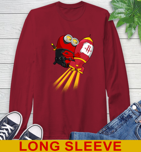 NBA Basketball Houston Rockets Deadpool Minion Marvel Shirt Long Sleeve T-Shirt 9