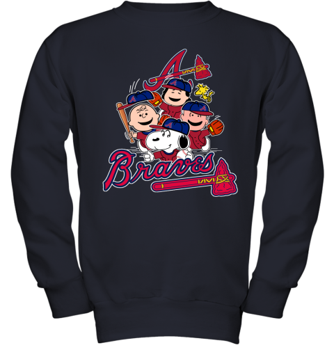 Youth Atlanta Braves White/Navy V-Neck T-Shirt