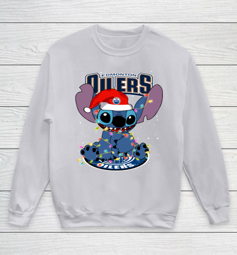 Edmonton Oilers NHL Hockey noel stitch Christmas Youth Sweatshirt 2