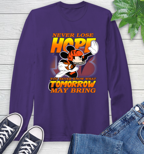 Cincinnati Bengals NFL Football Mickey Disney Never Lose Hope Long Sleeve T-Shirt 5