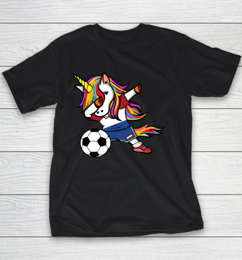 Dabbing Unicorn Netherlands Football Dutch Flag Soccer Youth T-Shirt