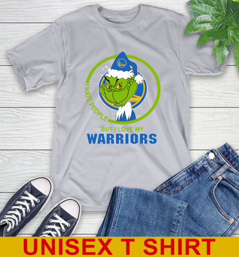 Golden State Warriors NBA Christmas Grinch I Hate People But I Love My Favorite Basketball Team T-Shirt 6