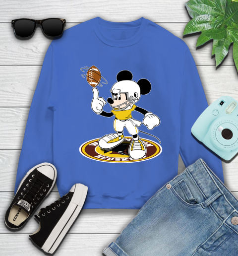 NFL Football Washington Redskins Cheerful Mickey Disney Shirt Youth Sweatshirt 7