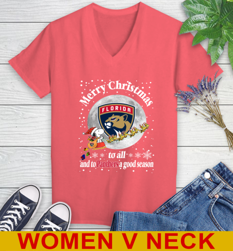 Florida Panthers Merry Christmas To All And To Panthers A Good Season NHL Hockey Sports Women's V-Neck T-Shirt 6