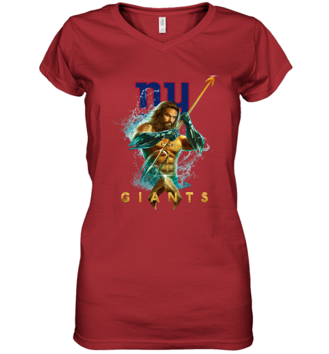 NFL New York Giants Aquaman DC Football Sports F1Fj7Oj5Xku women v neck t shirt 39 95 151514 front red
