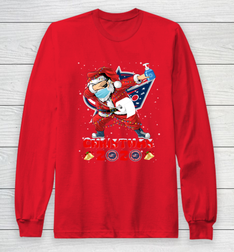 Columbus Blue Jackets Funny Santa Claus Dabbing Christmas 2020 NHL Long Sleeve T-Shirt 7