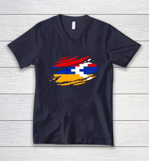 Artsakh Flag Proud Artsakh Support Artsakh Strong Armenia V-Neck T-Shirt 2