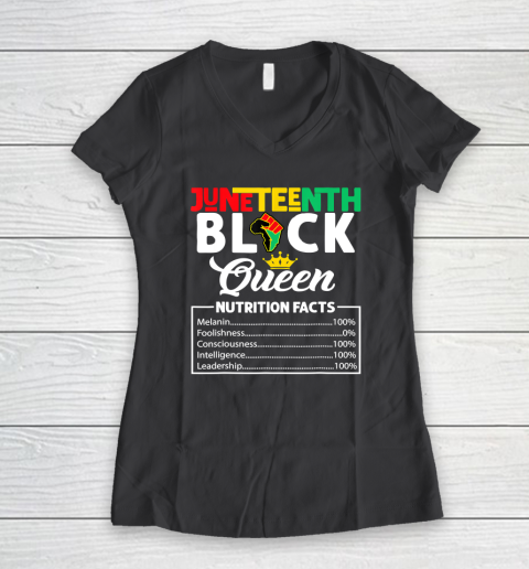 Juneteenth Tshirt Women Juneteenth Shirts African American Women's V-Neck T-Shirt 4