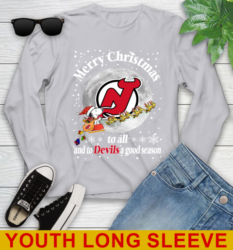 New Jersey Devils Merry Christmas To All And To Devils A Good Season NHL Hockey Sports Youth Long Sleeve 5