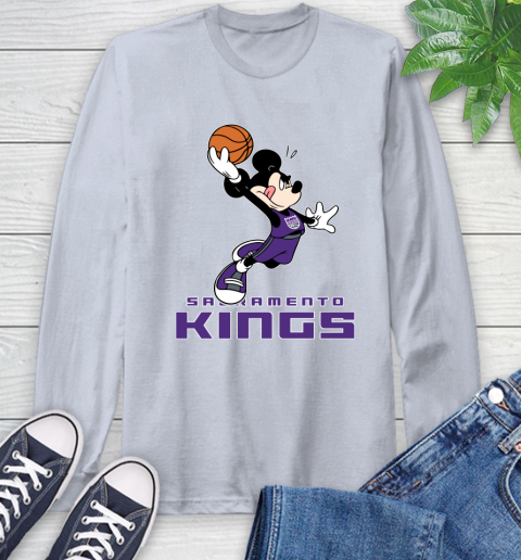 NBA Basketball Sacramento Kings Cheerful Mickey Mouse Shirt Long Sleeve T-Shirt 6