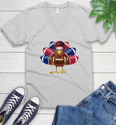 New York Giants Turkey Thanksgiving Day V-Neck T-Shirt