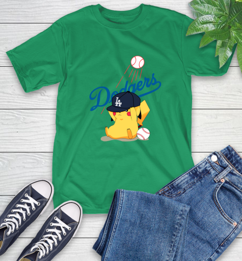 MLB Pikachu Baseball Sports Los Angeles Dodgers T-Shirt 7