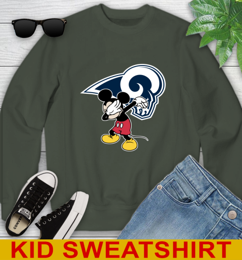 Los Angeles Rams NFL Football Dabbing Mickey Disney Sports Youth Sweatshirt 9