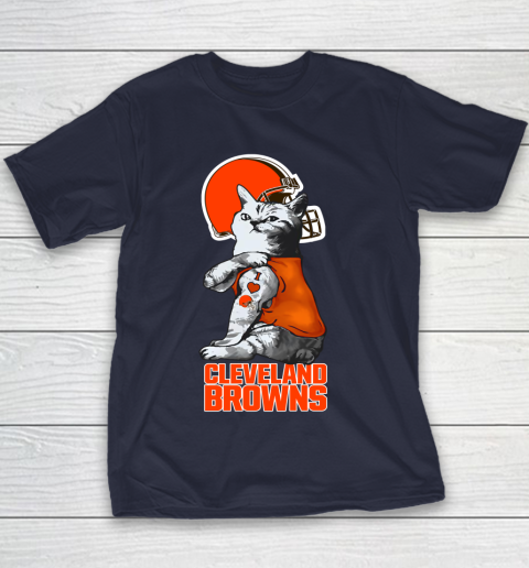 NFL Football My Cat Loves Cleveland Browns Youth T-Shirt 2