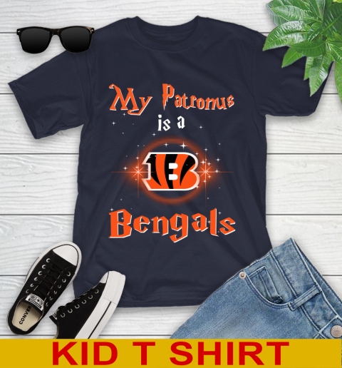 NFL Football Harry Potter My Patronus Is A Cincinnati Bengals Youth T-Shirt 2
