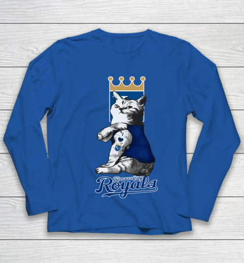 MLB Baseball My Cat Loves Kansas City Royals Youth Long Sleeve 7