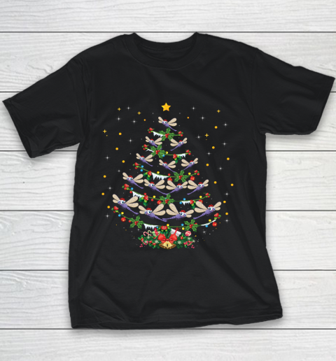 Dragonfly Christmas Tree Santa Dragonfly Bird Xmas Gift Youth T-Shirt