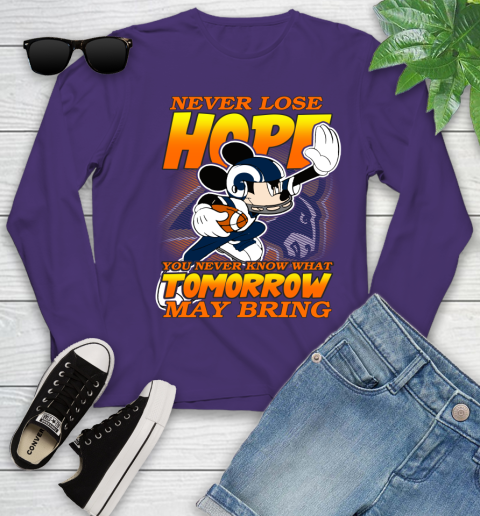 Los Angeles Rams NFL Football Mickey Disney Never Lose Hope Youth Long Sleeve 4