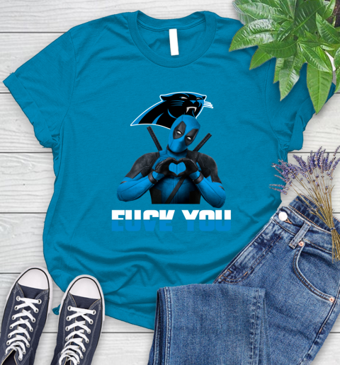 NHL Carolina Panthers Deadpool Love You Fuck You Football Sports Women's T-Shirt 10