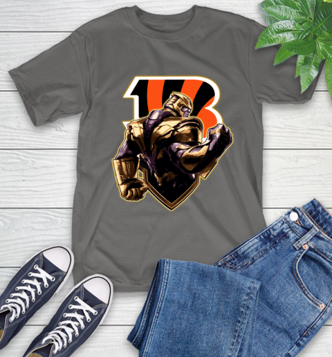 NFL Thanos Avengers Endgame Football Sports Cincinnati Bengals T-Shirt 9