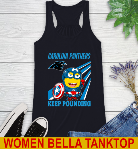 NFL Football Carolina Panthers Captain America Marvel Avengers Minion Shirt Racerback Tank 8