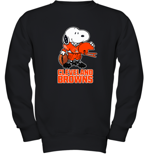 Snoopy A Strong And Proud Cleveland Browns Player NFL Youth Sweatshirt