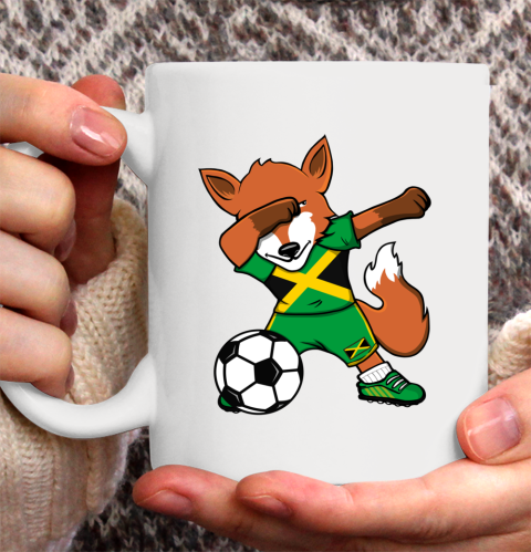 Dabbing Fox Jamaica Soccer Fans Jersey Jamaican Football Fan Ceramic Mug 11oz 5