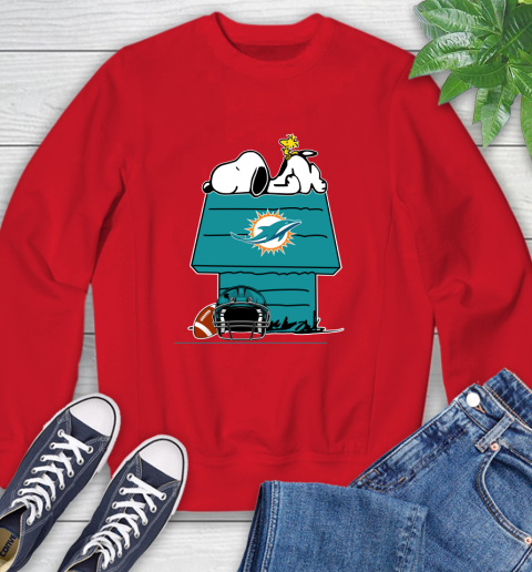 Miami Dolphins NFL Football Snoopy Woodstock The Peanuts Movie Sweatshirt 10