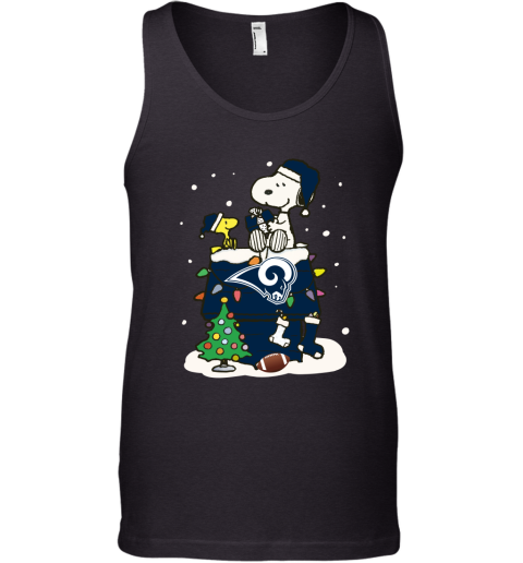 yhmt a happy christmas with los angeles rams snoopy unisex tank 17 front black