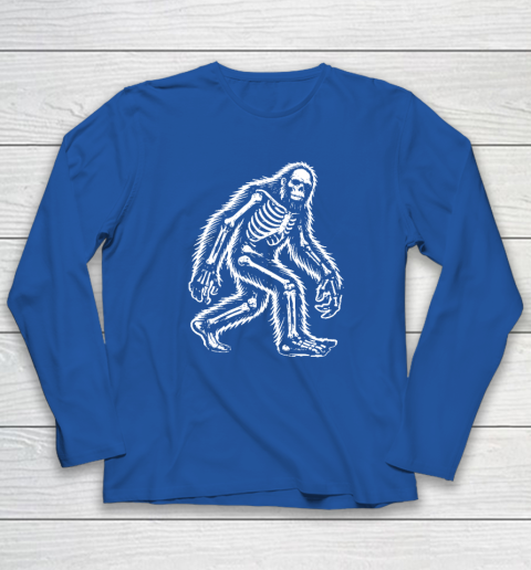 Funny Bigfoot Sasquatch Halloween Skeleton Long Sleeve T-Shirt 5