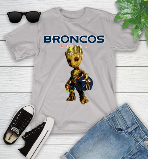 Denver Broncos NFL Football Groot Marvel Guardians Of The Galaxy Youth T-Shirt 12